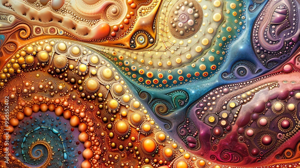An abstract pattern of circles and swirls in various colors. An abstract pattern of circles and swirls in various colors.