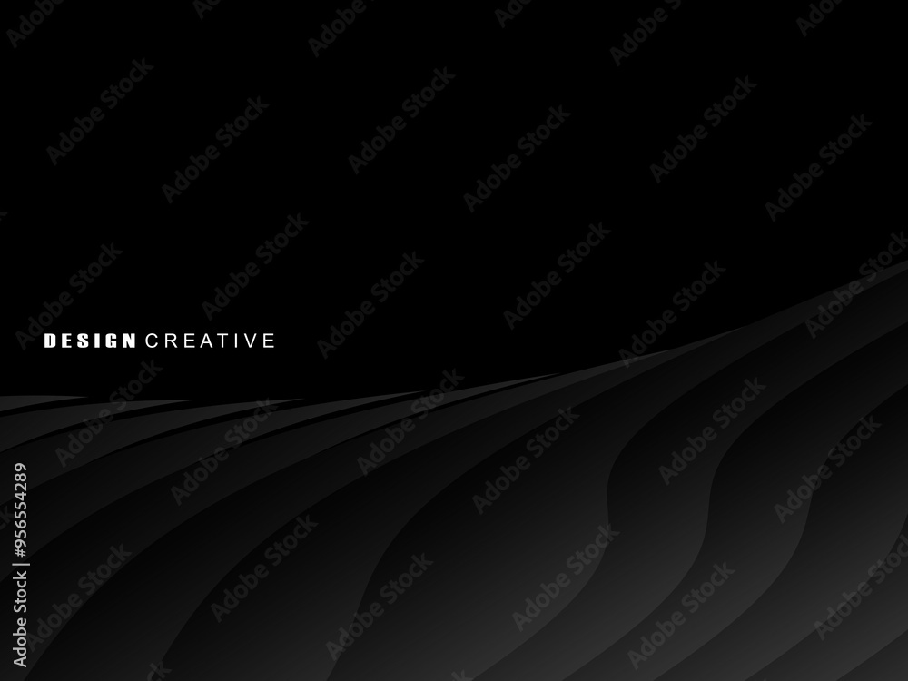 Abstract futuristic dark black background with wave design. Realistic 3d wallpaper with luxurious flowing lines. Perfect background for posters, websites, brochures, banners, applications, etc. Abstract futuristic dark black background with wave design. Realistic 3d wallpaper with luxurious flowing lines. Perfect background for posters, websites, brochures, banners, applications, etc.