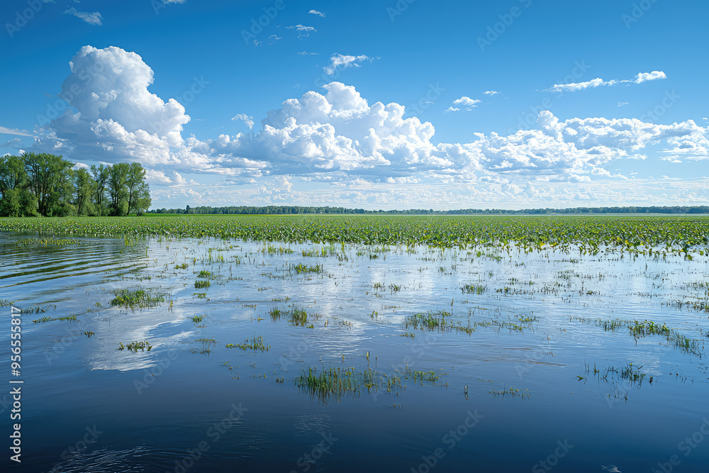 A Field of Dreams Drowned: Flooded Farmland Under a Sky of Hope A Field of Dreams Drowned: Flooded Farmland Under a Sky of Hope