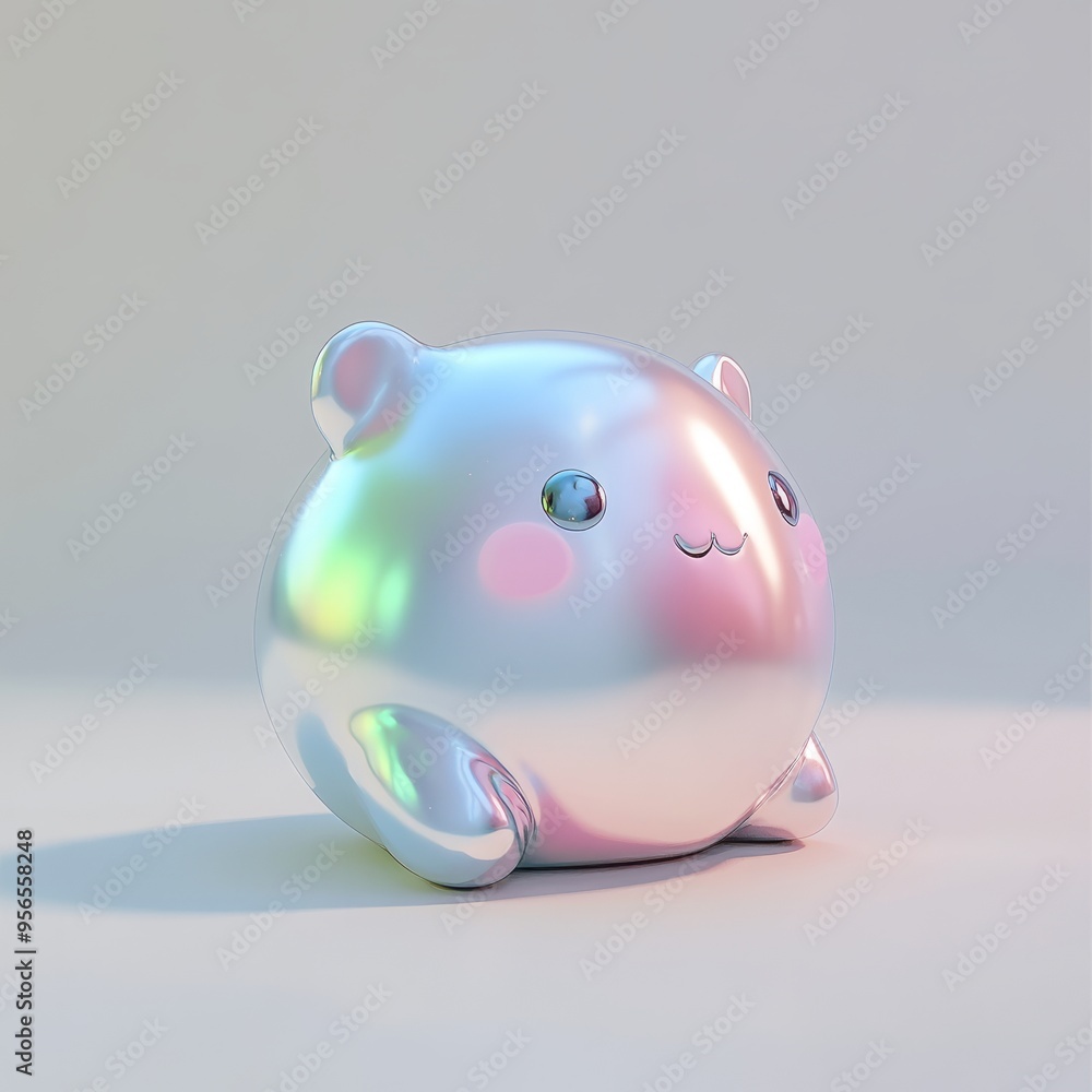 Whimsical Silver Pandeiro: Minimalist 3D Illustration 1 Whimsical Silver Pandeiro: Minimalist 3D Illustration 1