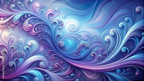 Abstract swirls in calming blue and purple colors , soothing, blend, abstract, swirl, blue, purple, calming, serene, gentle