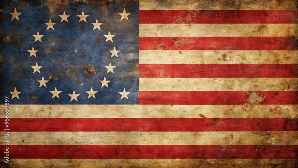 custom made wallpaper toronto digitalVintage 1776 Betsy Ross flag with 13 stars representing the original US colonies, Vintage, old, 1776, Betsy Ross, 13 stars