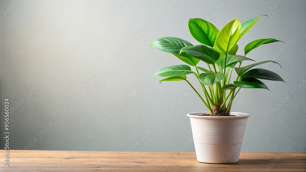 Fototapeta premium Image of a plant from the Cheongpepe collection, known for its air-purifying properties, cheongpepe, plant, air purifying, green