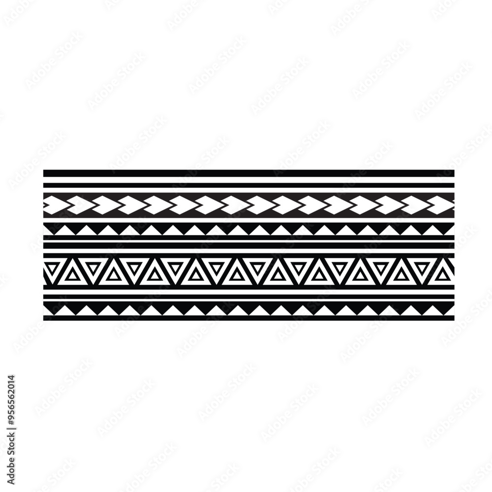 Polynesian tattoo tribal band design. Samoan tattoo tribal ornament border.
Decorative seamless pattern. Polynesian tattoo tribal band design. Samoan tattoo tribal ornament border.
Decorative seamless pattern.