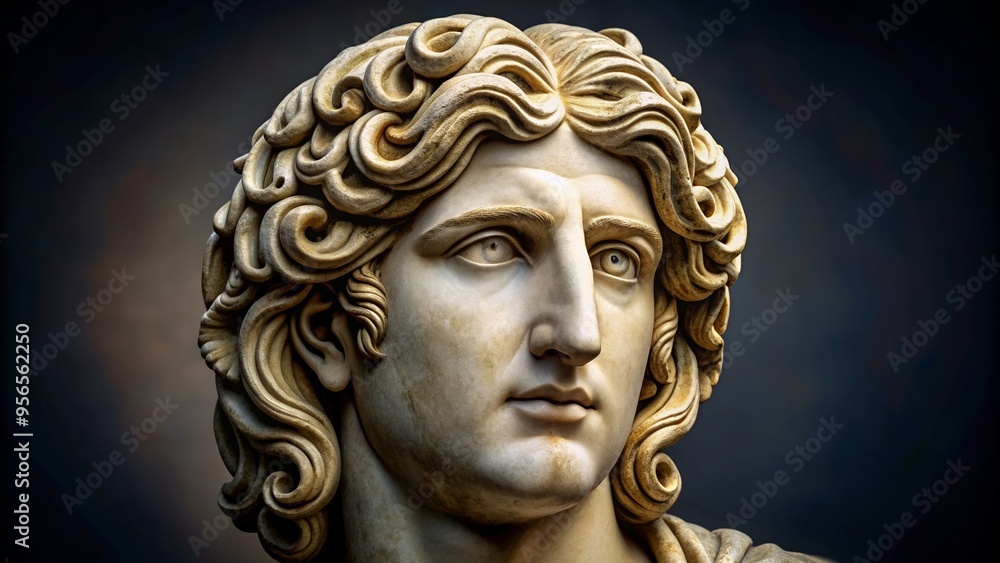 Classical portrait of Alexander the Great, king and conqueror of ancient Macedon with intricate detailing, Alexander the Great Classical portrait of Alexander the Great, king and conqueror of ancient Macedon with intricate detailing, Alexander the Great