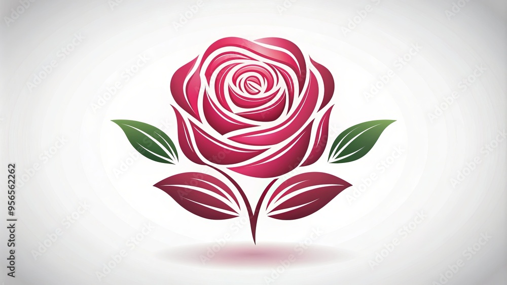 Stylized rose icon in vector format, featuring delicate petals and leaves, ideal for logos, branding, and elegant design elements with a touch of sophistication. Stylized rose icon in vector format, featuring delicate petals and leaves, ideal for logos, branding, and elegant design elements with a touch of sophistication.