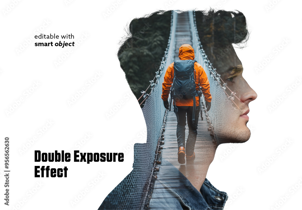 Double Exposure Effect with Ai Elements Stock Template | Adobe Stock