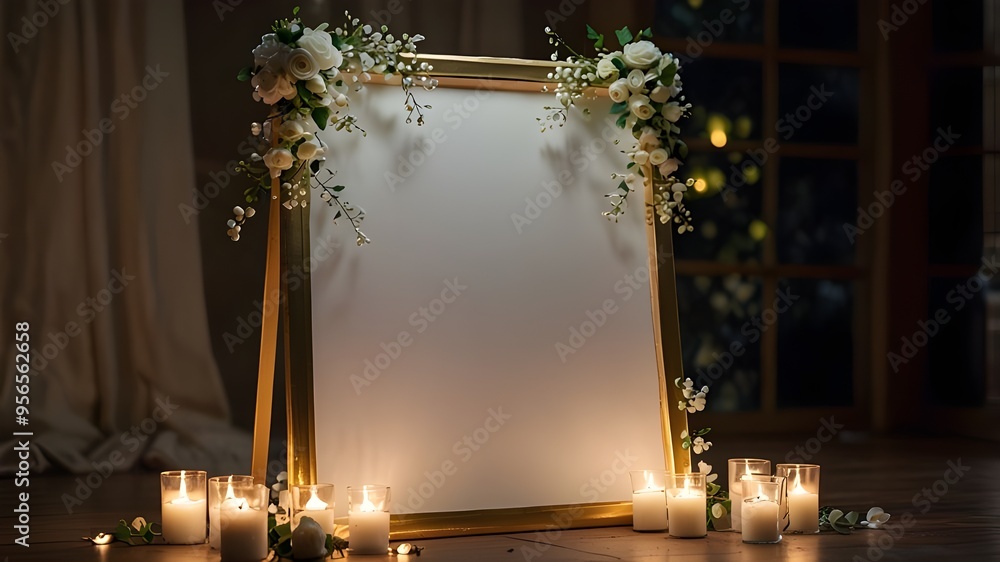 The blank white paper stands tall on the elegant gold metal easel, a symbol of endless potential. The light beams playfully dance upon the canvas, casting a gentle shadow that adds depth to the scene. The blank white paper stands tall on the elegant gold metal easel, a symbol of endless potential. The light beams playfully dance upon the canvas, casting a gentle shadow that adds depth to the scene.