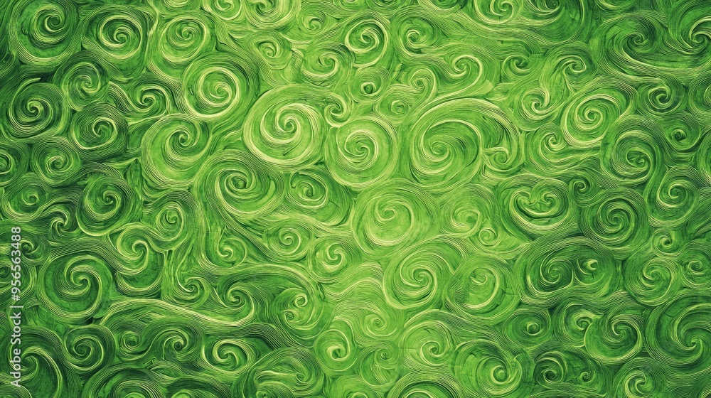 A repeating green texture pattern with organic motifs, perfect for backgrounds A repeating green texture pattern with organic motifs, perfect for backgrounds