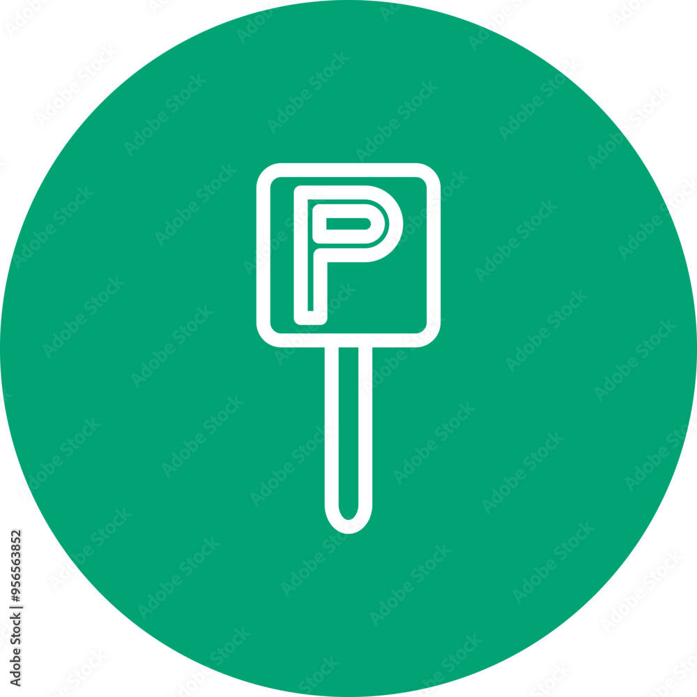 Parking Sign line circle icon Parking Sign line circle icon