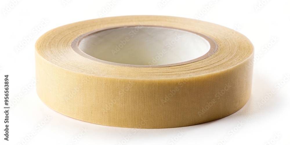 Close-up of adhesive medium crepe tape roll , adhesive, medium, crepe tape, roll, close-up, sticky, office supply, stationery, isolated Close-up of adhesive medium crepe tape roll , adhesive, medium, crepe tape, roll, close-up, sticky, office supply, stationery, isolated