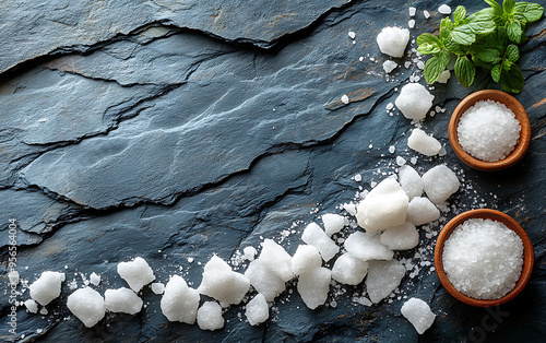 Pristine Crystal Sea Salt: A Top View of Marine Rock Salt photo