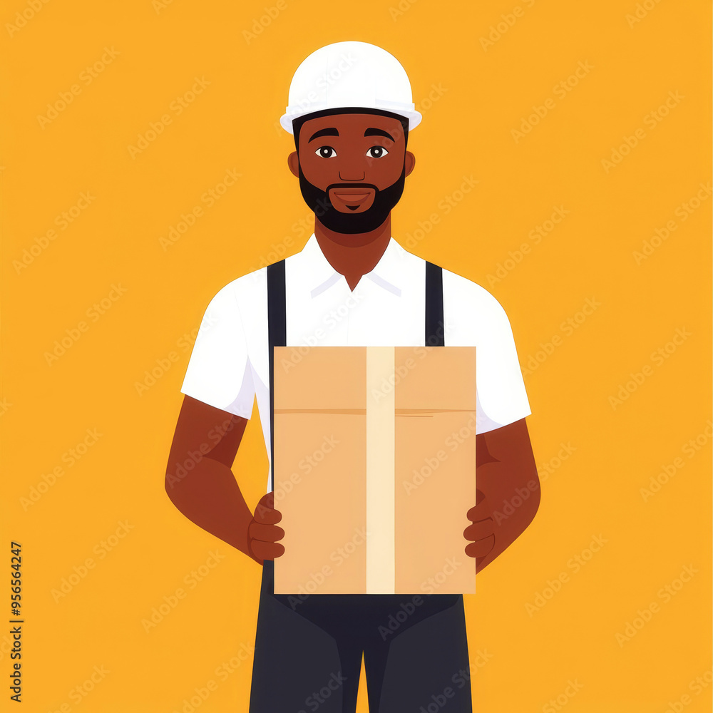 Warehouse worker lifting package, safe ergonomic technique, flat design illustration Warehouse worker lifting package, safe ergonomic technique, flat design illustration