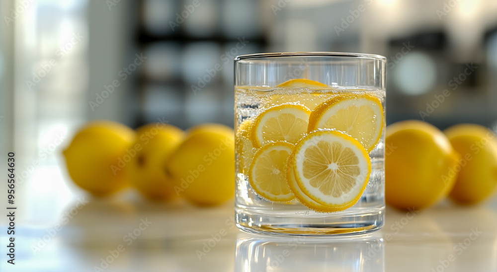 A glass of water with lemon slices, symbolizing hydration and immune health. A glass of water with lemon slices, symbolizing hydration and immune health.