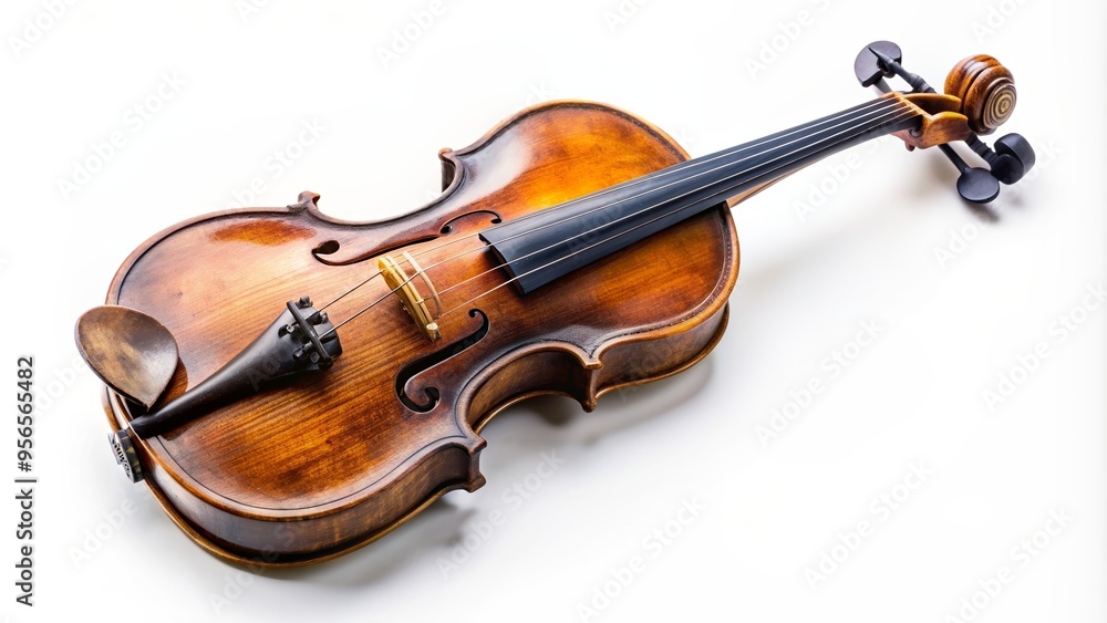 Old violin resting on a white background, violin, vintage, classical, music, antique, instrument, string, wooden Old violin resting on a white background, violin, vintage, classical, music, antique, instrument, string, wooden