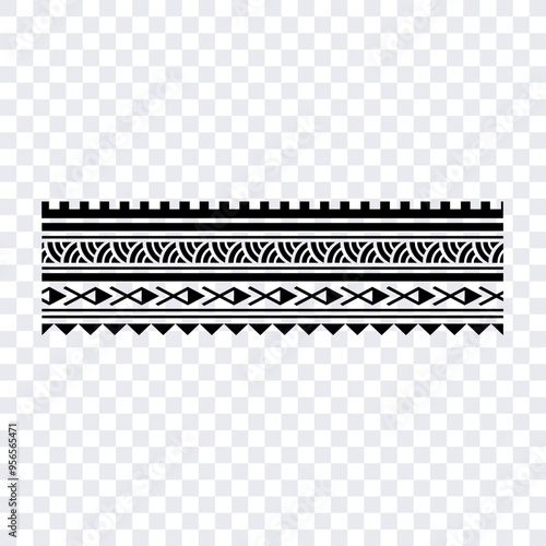 Polynesian tattoo tribal band design. Samoan tattoo tribal ornament border.
 Decorative seamless pattern.