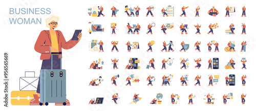 Businesswoman. Flat Vector Illustration