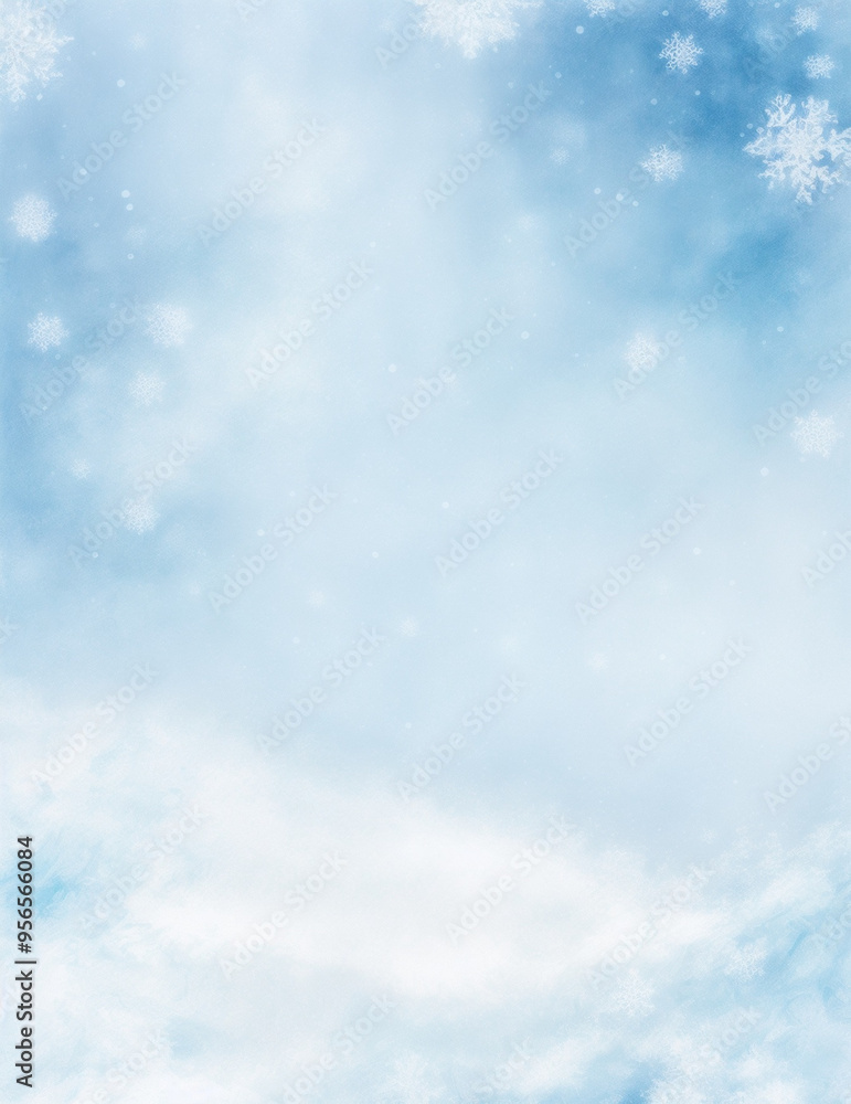 abstract blue snow background - Generative AI abstract blue snow background - Generative AI