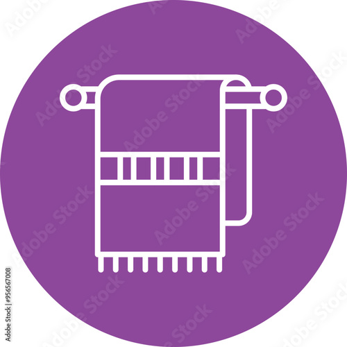 Towel Rack line circle icon