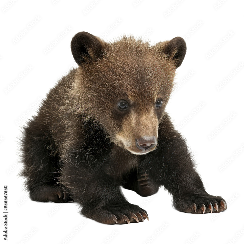 Fototapeta premium Baby bear on white background.png