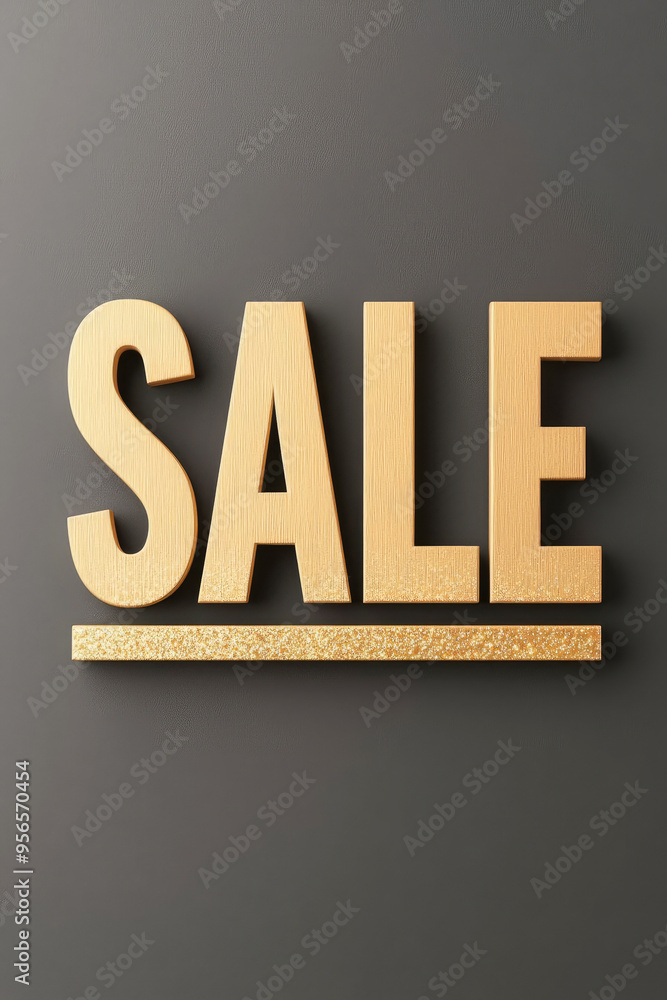 Stylish golden SALE sign against a dark background, perfect for marketing and promotional materials. Stylish golden SALE sign against a dark background, perfect for marketing and promotional materials.