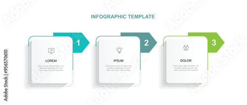 Design template infographic vector element with 3 step process or option suitable for business information and web presentation