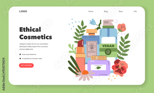 Ethical Cosmetics. Flat Vector Illustration