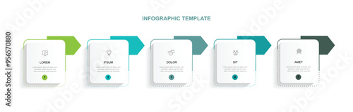 5 step columns for infographic template
