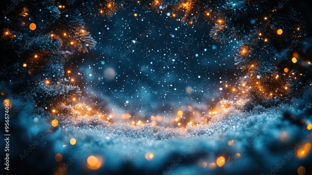 Abstract Christmas-themed design with sparkling lights. Abstract Christmas-themed design with sparkling lights.