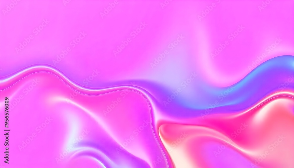 Obraz premium 3D Colorful holographic abstract background. iridescent texture, liquid metal, wavy with shiny texture. purple and blue holo fluid shapes colorful background