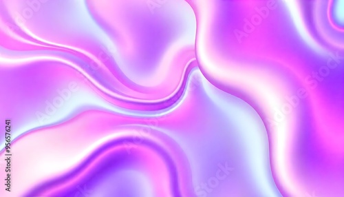 Wallpaper Mural 3D Colorful holographic abstract background. iridescent texture, liquid metal, wavy with shiny texture. purple and blue holo fluid shapes colorful background Torontodigital.ca