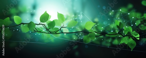 Networking concept with leafy background