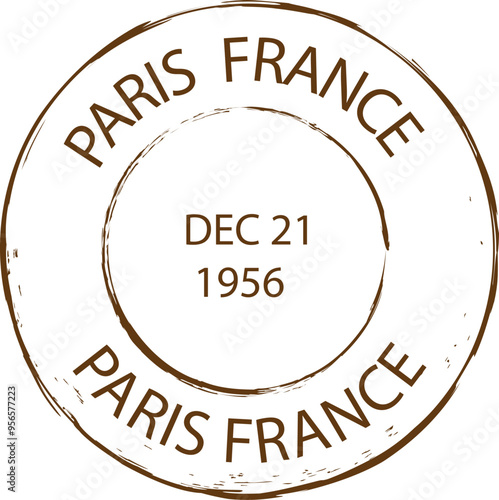 Obraz na plátne Paris France Vintage Postal Rubber Stamp