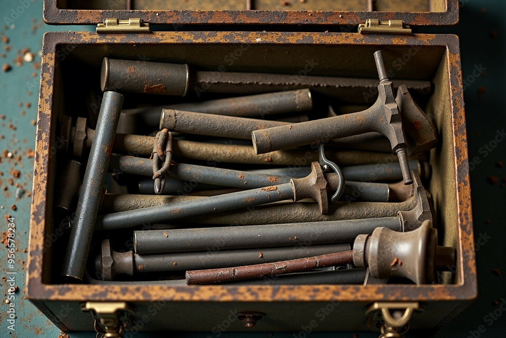 A collection of diverse tools in a box A collection of diverse tools in a box