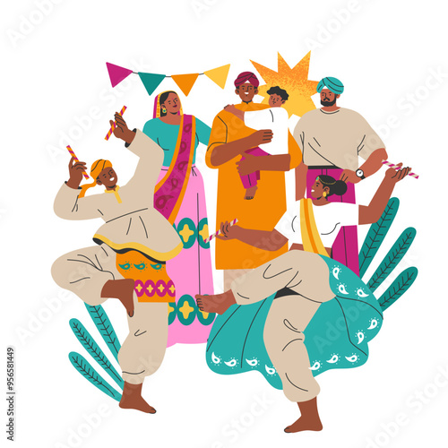 Navaratri. Flat Vector Illustration