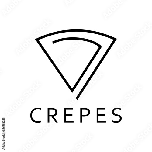 Crepes logo icon illustration template hand draw black and white