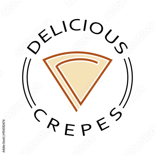 Delicious crepes logo vector illustration template in white background