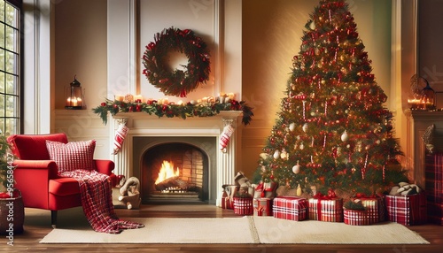 Cozy Christmas in Red and Plaid
Imagine a warm and cozy Christmas scene filled with the nostalgic charm of red and plaid decorations.