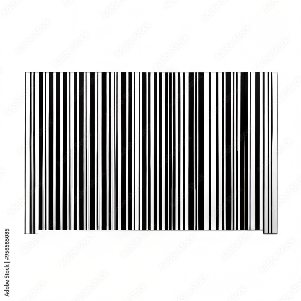 Black and White Barcode on Pure White Background Black and White Barcode on Pure White Background