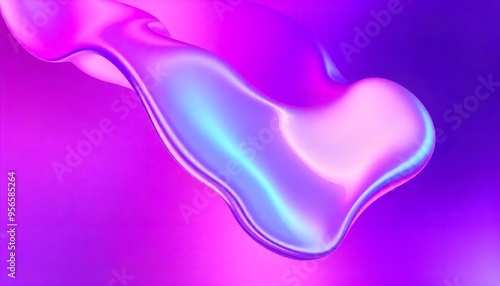 Colorful abstract background made of holographic metal foil. fluid shapes in shades of pink, purple, and blue, liquid metal, foil, wavy with shiny texture.