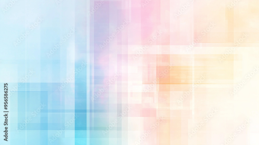 Fototapeta premium Abstract blue, mint and pink background with interlaced digital glitch and distortion effect. Futuristic cyberpunk design. Retro futurism, webpack, rave 80s 90s cyberpunk aesthetic techno neon colors