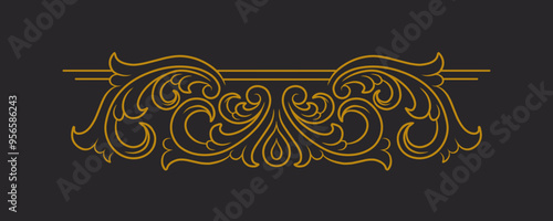 Line art Classic vintage elements ornament frame