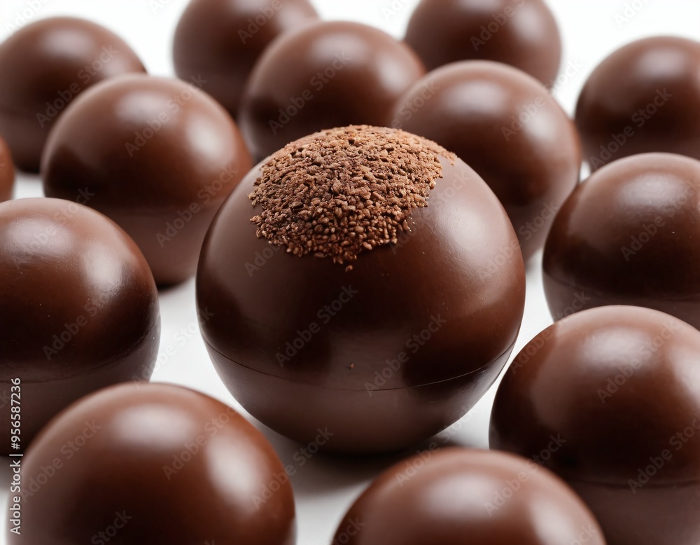 ball chocolate isolated on white background. 3d illustration. Ai generated images ball chocolate isolated on white background. 3d illustration. Ai generated images