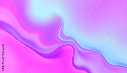 Colorful abstract Holographic background. fluid shapes in shades of pink, purple, and blue, liquid metal, foil, wavy with shiny texture. purple and blue holo fluid shapes colorful background