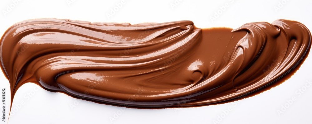 Smooth wave of melted chocolate on white Smooth wave of melted chocolate on white