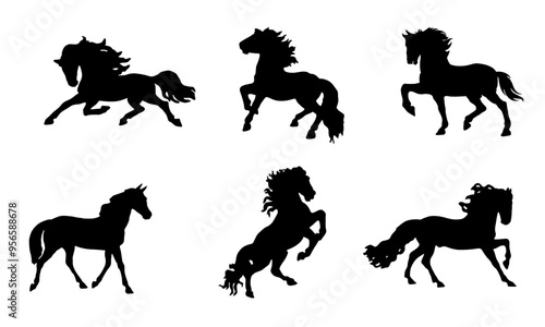 silhouettes of horse