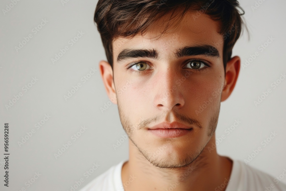 Fototapeta premium Confident young man posing for studio portrait.