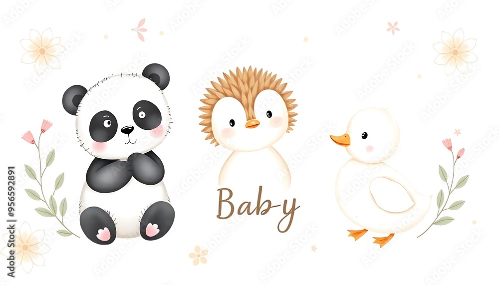 Obraz premium Happy Tails: Joyful Animal Cards for Young Hearts