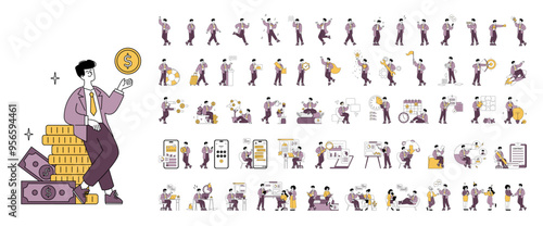 Business Man. Flat Vector Illustration