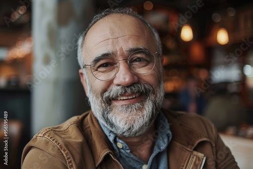 Portrait Of A Mature Man Smiling At The Camera.